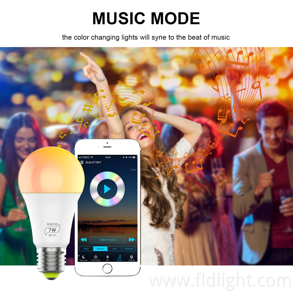 tuya voice control color changing led bulb